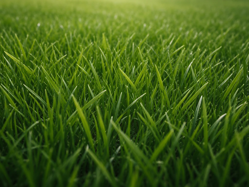 Close-up van donkergroen gras met gelijkmatige bladstructuur en gezonde, egale kleur