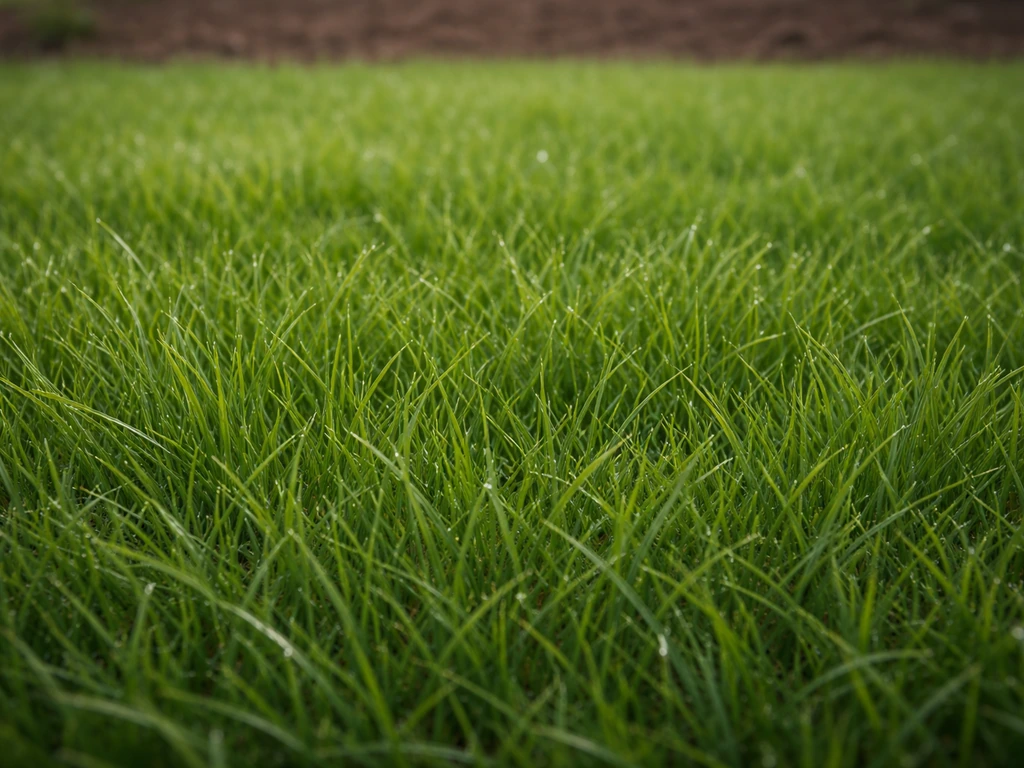 Close-up van wintergroene, fijnbladige zwenkgras-sprieten in een Nederlandse tuin, fris en dicht