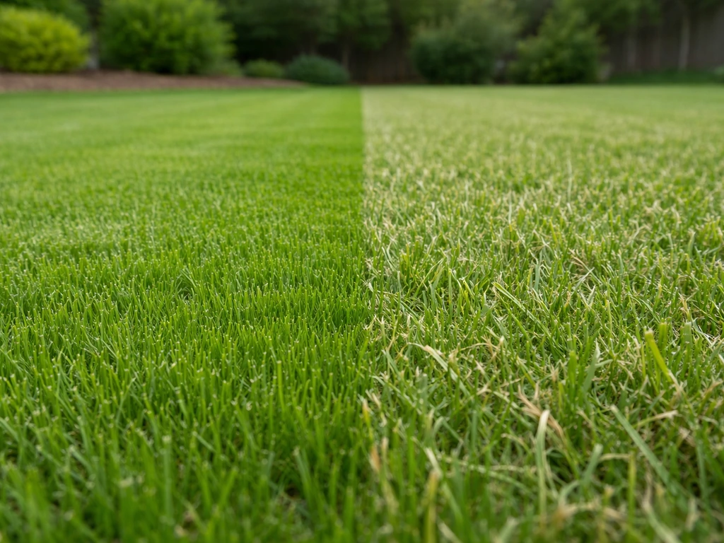 Gras dat netjes is gemaaid met scherpe messen: geen rafels, in één oogopslag het verschil met rafelige sprieten.